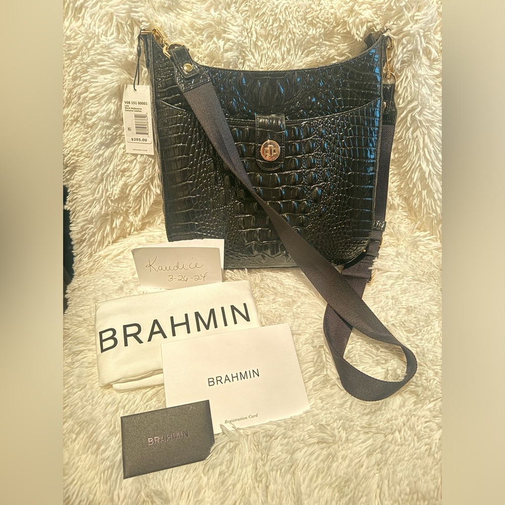 NWT Brahmin Leia Crossbody Black Melbourne